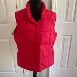 Land’s End Red Goose Down Puffer Vest- Size L